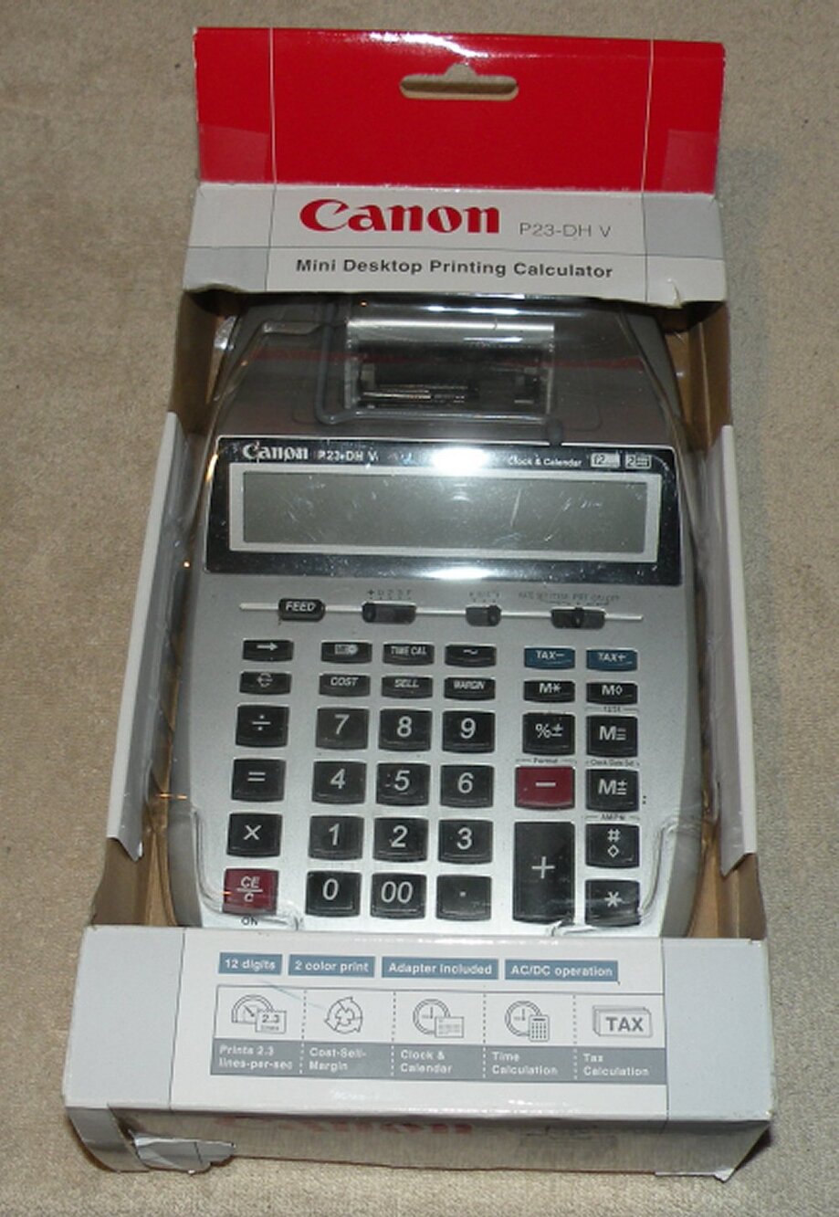 Canon P23-DH V Mini Desktop Printing Calculator New Open Box